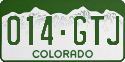 CO license plate 014GTJ
