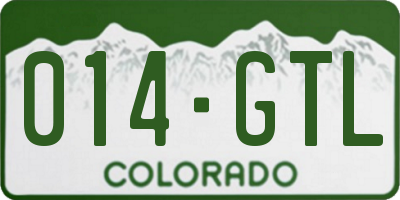 CO license plate 014GTL
