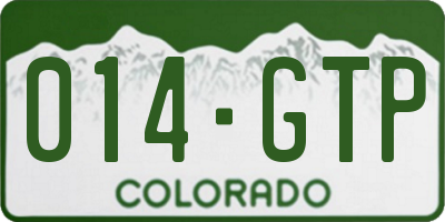 CO license plate 014GTP