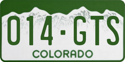 CO license plate 014GTS