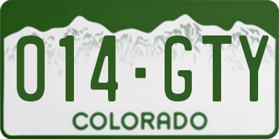 CO license plate 014GTY