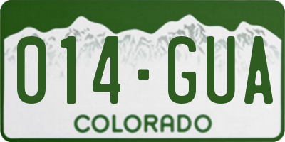 CO license plate 014GUA