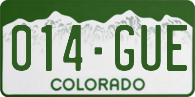 CO license plate 014GUE