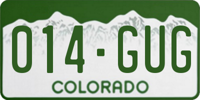 CO license plate 014GUG