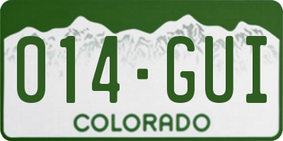 CO license plate 014GUI