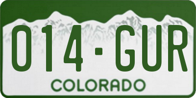 CO license plate 014GUR