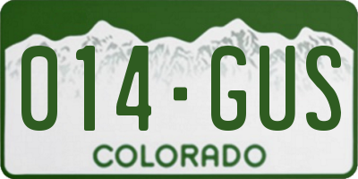 CO license plate 014GUS