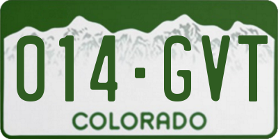 CO license plate 014GVT