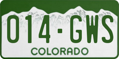 CO license plate 014GWS