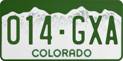 CO license plate 014GXA