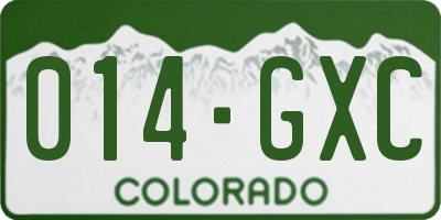 CO license plate 014GXC