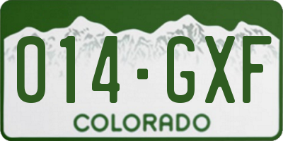CO license plate 014GXF