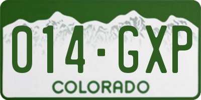 CO license plate 014GXP