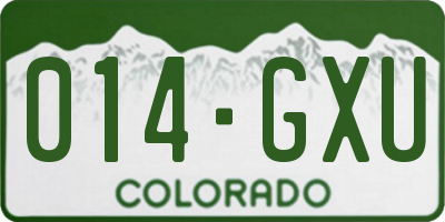 CO license plate 014GXU