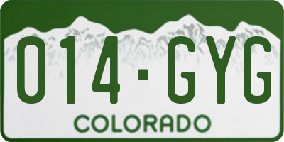 CO license plate 014GYG