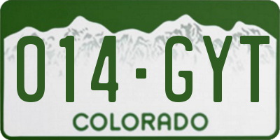 CO license plate 014GYT