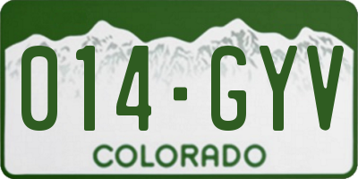 CO license plate 014GYV