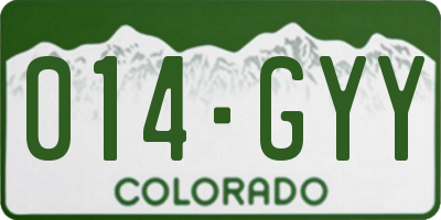 CO license plate 014GYY