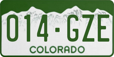 CO license plate 014GZE