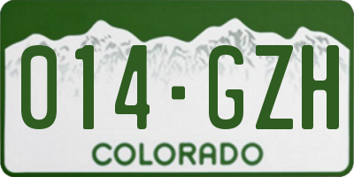 CO license plate 014GZH