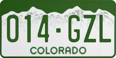 CO license plate 014GZL