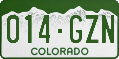 CO license plate 014GZN