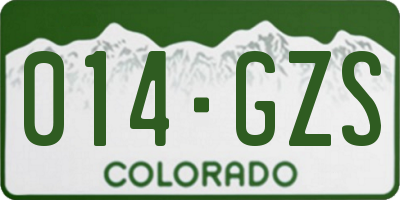 CO license plate 014GZS
