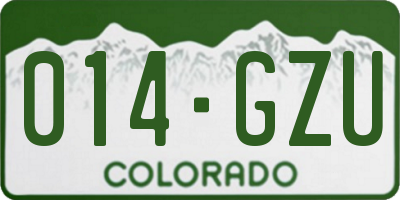 CO license plate 014GZU