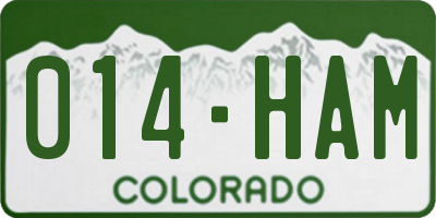 CO license plate 014HAM