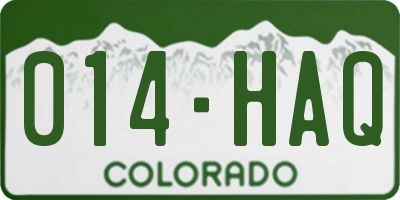 CO license plate 014HAQ