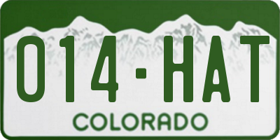 CO license plate 014HAT