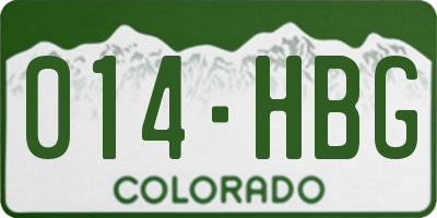 CO license plate 014HBG