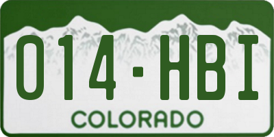 CO license plate 014HBI