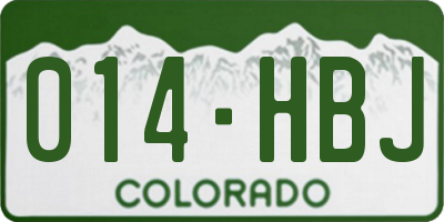 CO license plate 014HBJ