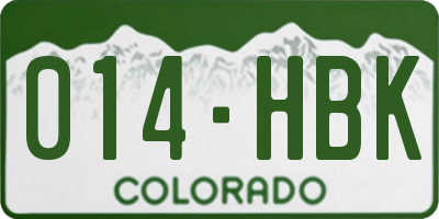 CO license plate 014HBK