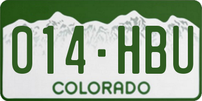 CO license plate 014HBU