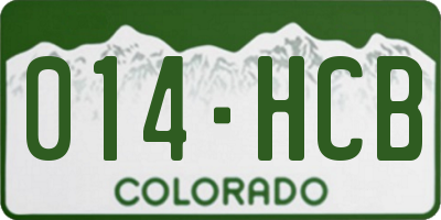 CO license plate 014HCB