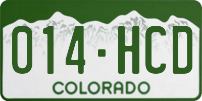 CO license plate 014HCD