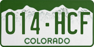 CO license plate 014HCF