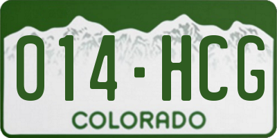 CO license plate 014HCG