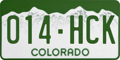 CO license plate 014HCK