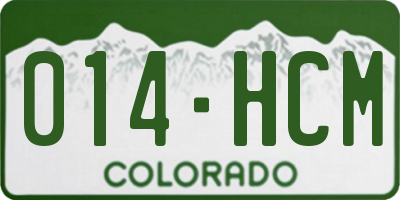 CO license plate 014HCM