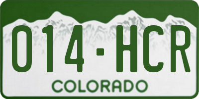 CO license plate 014HCR