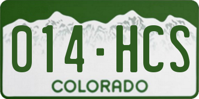 CO license plate 014HCS