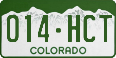 CO license plate 014HCT