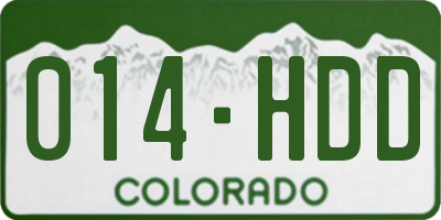 CO license plate 014HDD