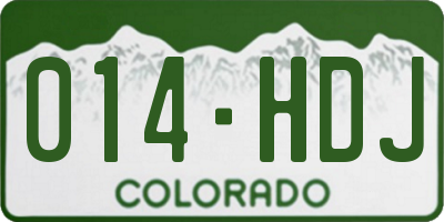 CO license plate 014HDJ