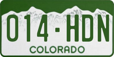 CO license plate 014HDN