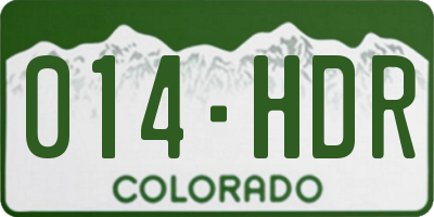 CO license plate 014HDR
