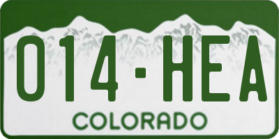 CO license plate 014HEA